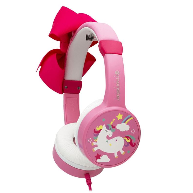 Audifono Unicornio Moño Rosado OverEar Monster-0