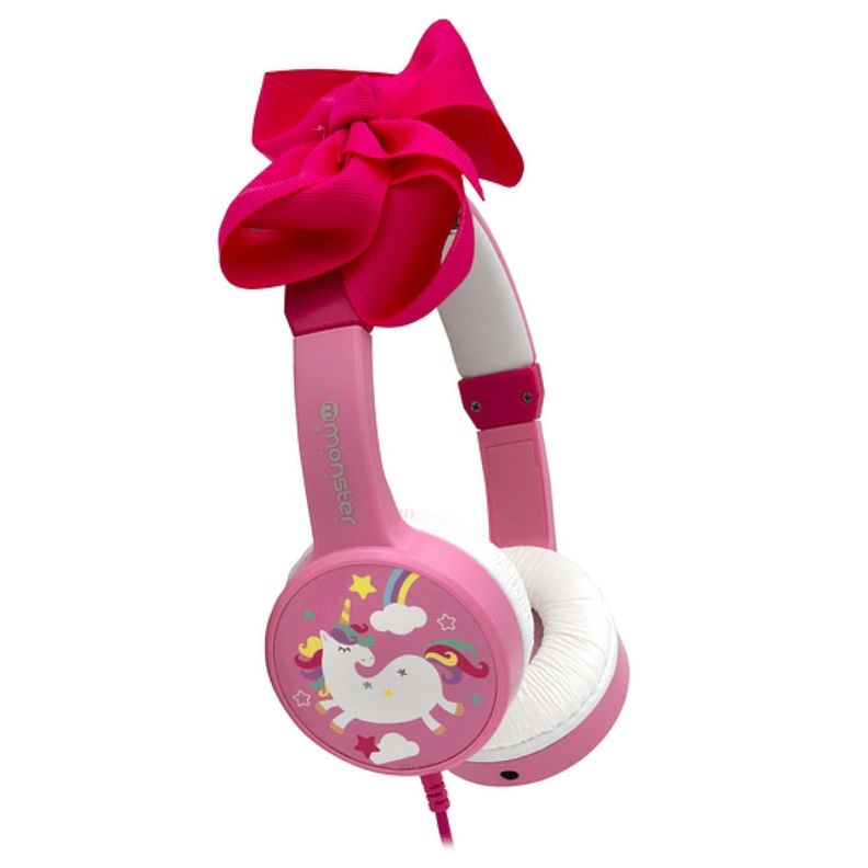 Audifono Unicornio Moño Rosado OverEar Monster-1