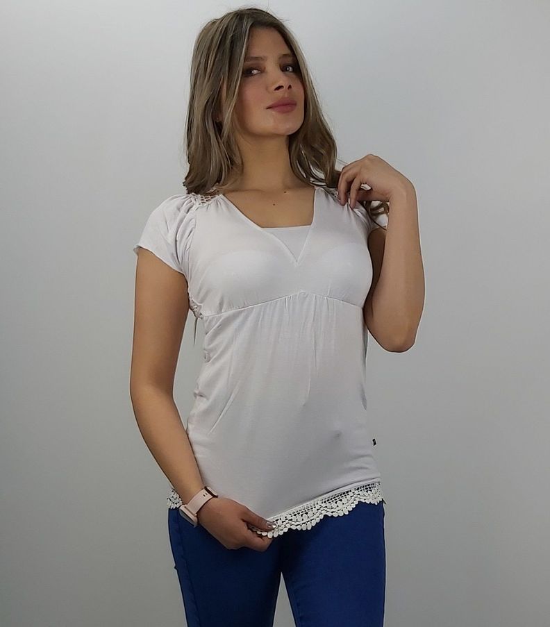 Polera crochet blanco-0