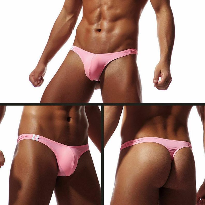 Tanga Sexy para hombre Colaless Rosado- Talla L-0