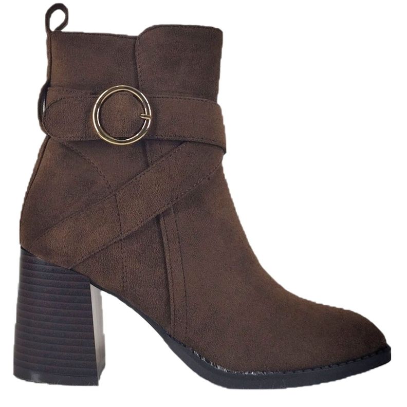 Botin Formal de Mujer Gamuza Q05 Marron-0