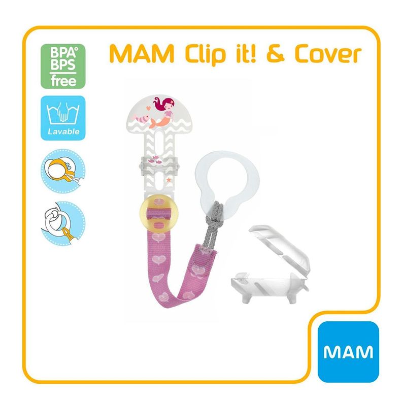 Prendedor Mam Portachupete + Clip Cobertor Rosa-1