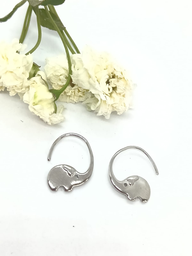 Aros Argollas Elefante Minimalista Suerte Plata Chapado Oro-4