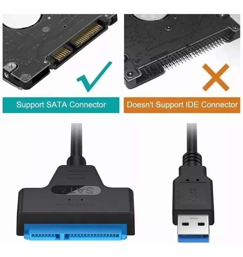Cable Adaptador Sata A Usb 3 Para Disco Duros Notebooks 2.5-6