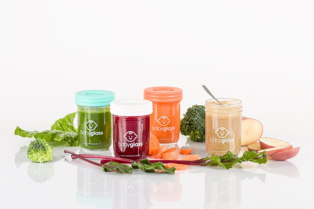 BABYGLASS: Set 4 contenedores de vidrio 240 ml + lápiz marcador-3