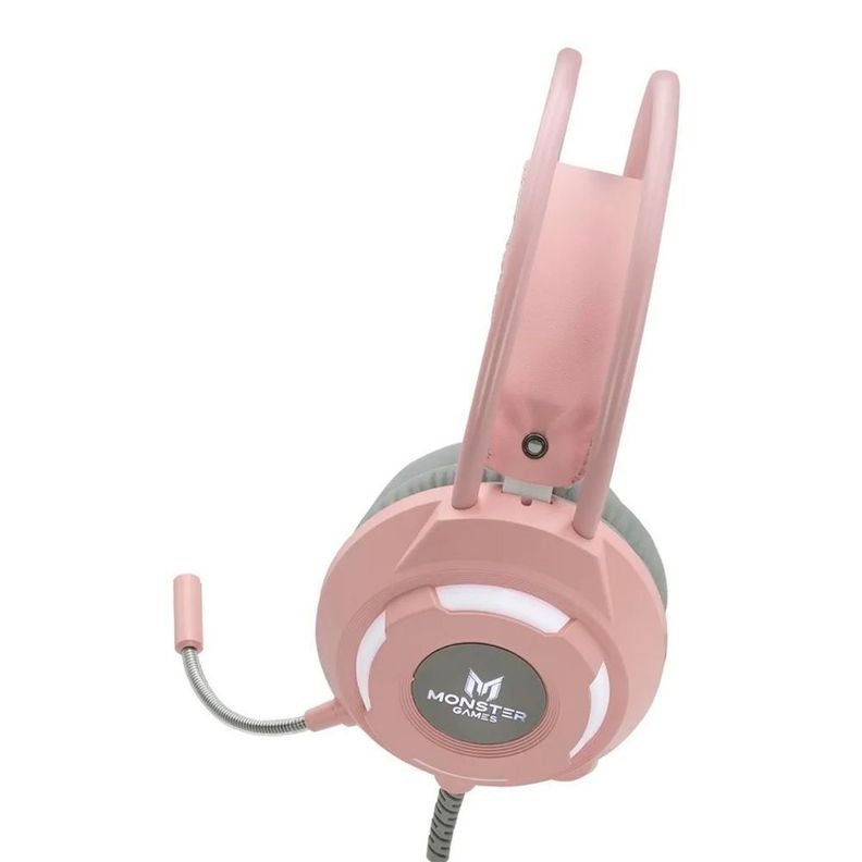 Audifono Gamer Monster Girl Warm Rosa - Malik-2