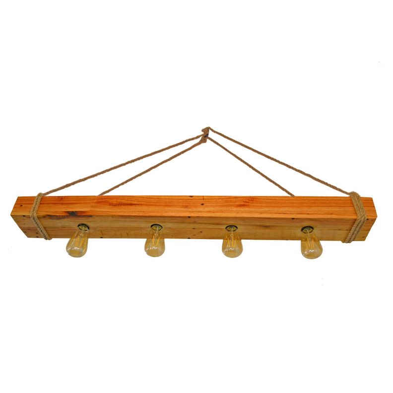 Lámpara cielo madera robusta 4 ampolletas-1