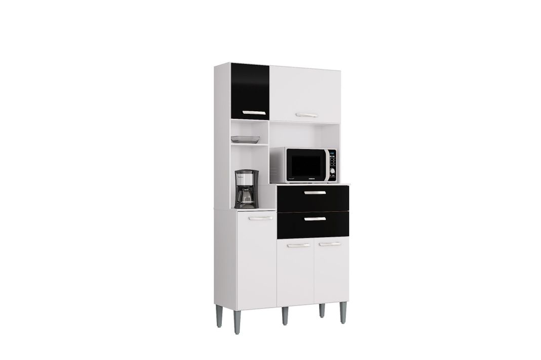 Mueble de cocina Flavia 5 puertas blanco/negro-0