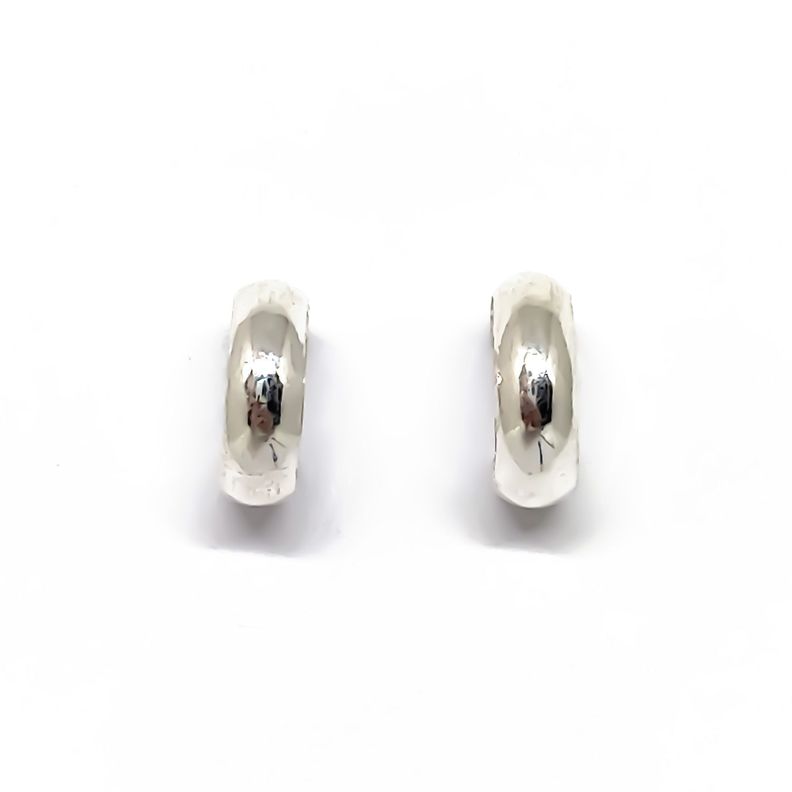 Aros Argollas Bote Pequeña 14mm Plata Fina 925-0