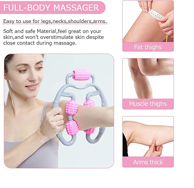 Masajeador De Rodillo Muscular Alivia Dolor De La Pierna Cuello Brazos-7