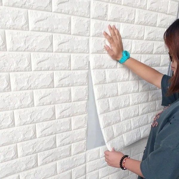  Pack 10 Lamina Papel Mural Autoadhesivo 3d Gris-3