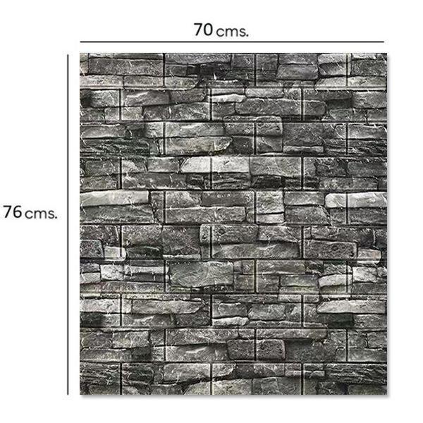  Pack 10 Lamina Papel Mural Autoadhesivo 3d Gris-1