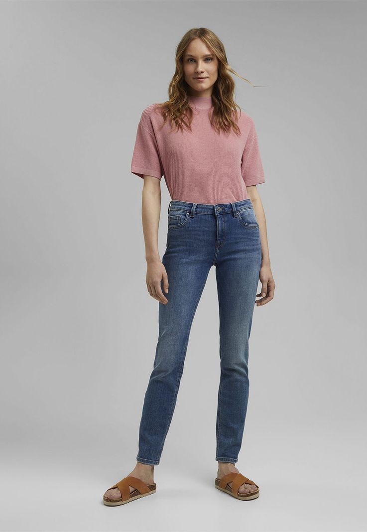 Jeans Straight Tiro Medio Mujer Esprit Denim-0