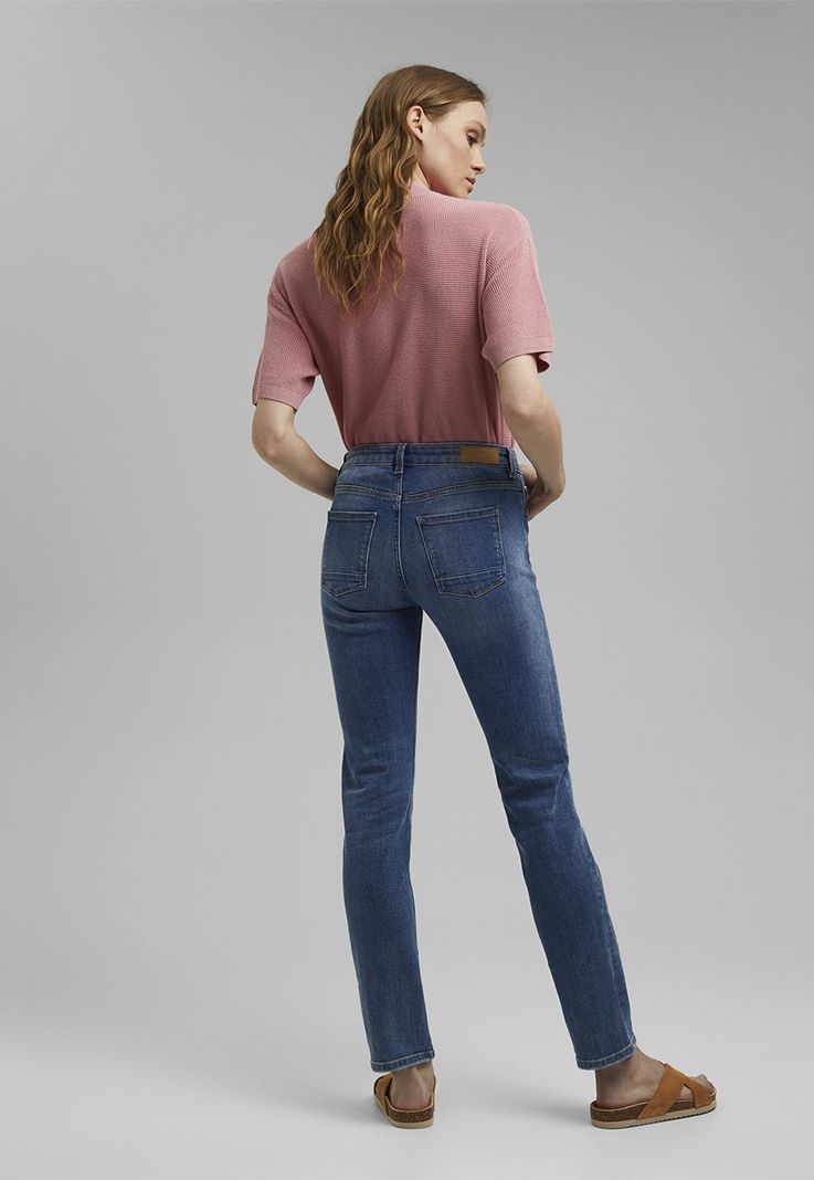 Jeans Straight Tiro Medio Mujer Esprit Denim-1