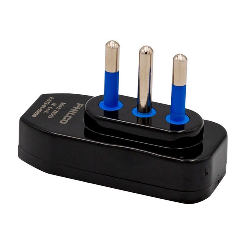 Enchufe Macho Horizontal 2p + T Color Negro Philco - Malik-0