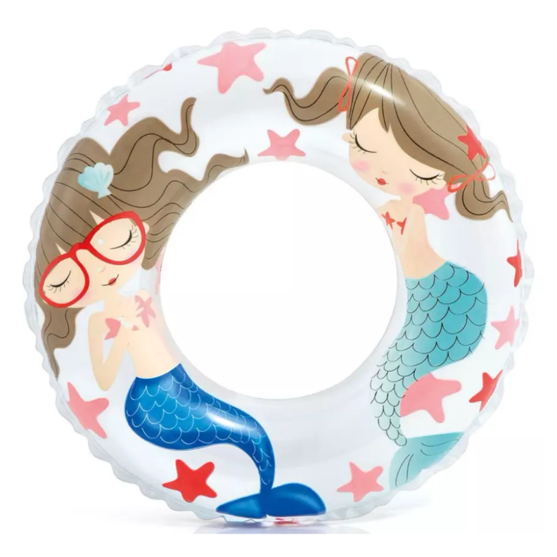 Flotador Inflable Sirena 61 Cm Transparent Ring Diseno 1
