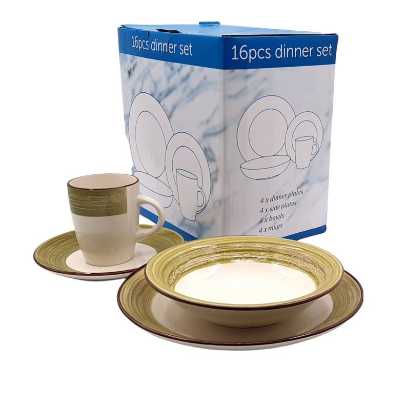 Juego De Loza Set 16 Pzas Vajillas Tazas Bowl-2
