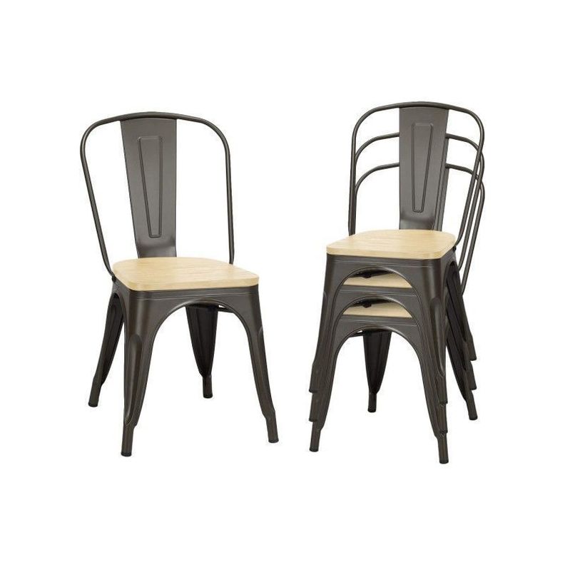 Pack 4 Sillas Tolix Oak Negro-2