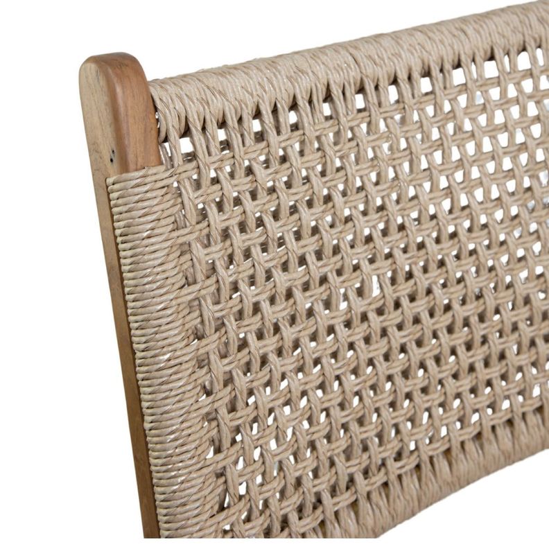 Silla de Teca y Respaldo de Ratán-2