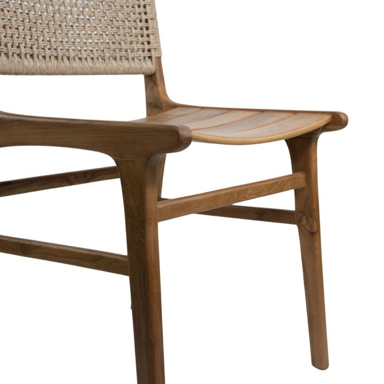 Silla de Teca y Respaldo de Ratán-3
