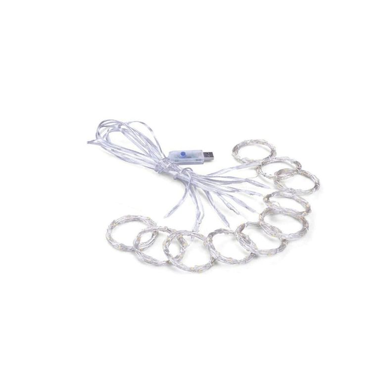 Guirnalda Navidad Cortina de Luz Led Blanco USB-0