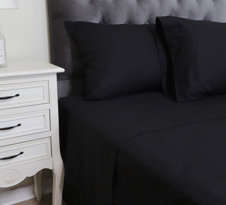 Sábana ArtHome - 1,5 Plazas - Negro -144 Hilos-1