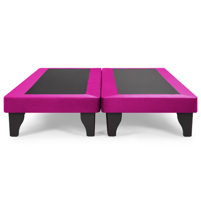 Base de Cama Europea Felpa Fucsia 2 Plazas-0