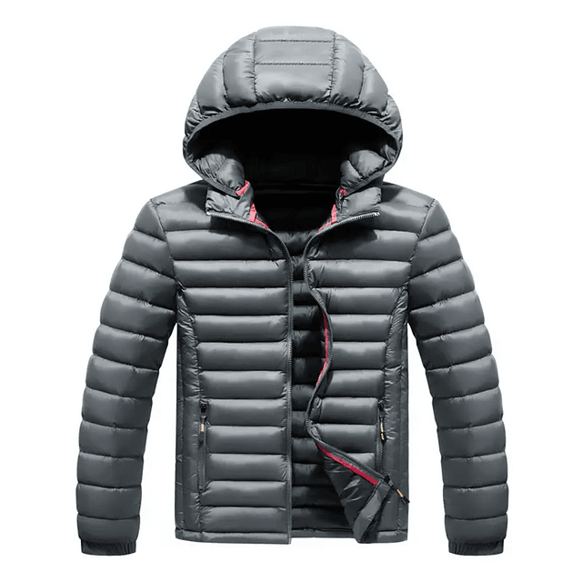 Parka Chaqueta Hombre Térmica Impermeable Estandar Gris-0