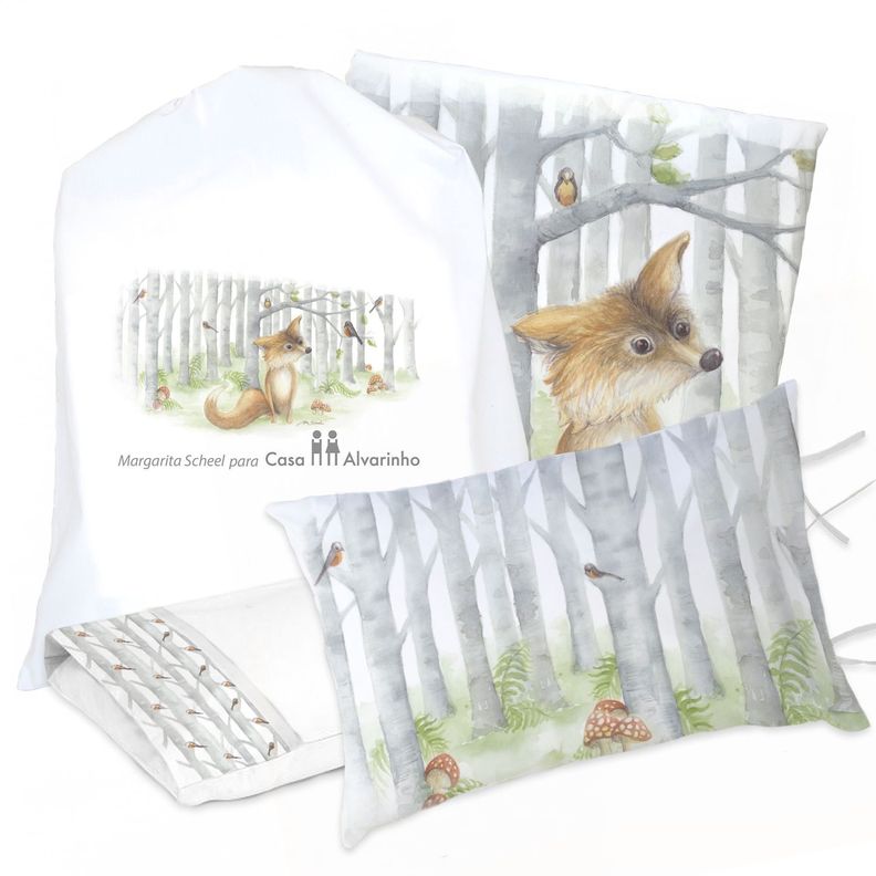 JUEGO DE CAMA FUNDA DE PLUMÓN + SABANA BAJERA +2 FUNDAS ALMOHADA ZORRITO 1 PLAZA-0