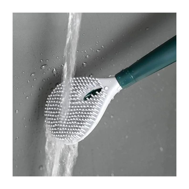 Cepillo Limpieza De Inodoro Con Dispensador De Jabón Verde-1
