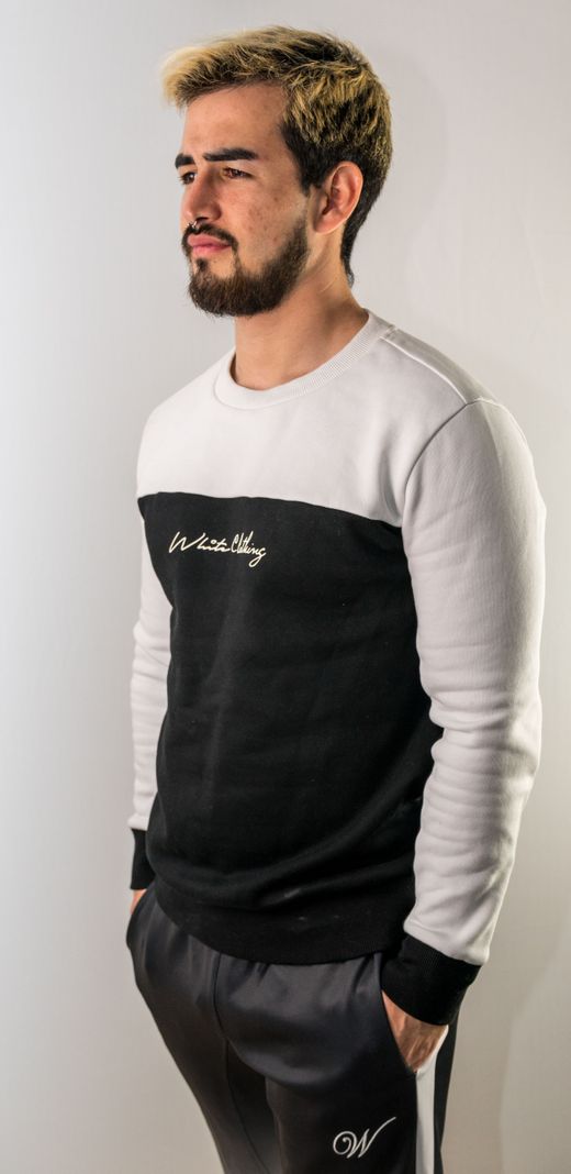 poleron fit blanco y negro White Clothing-1
