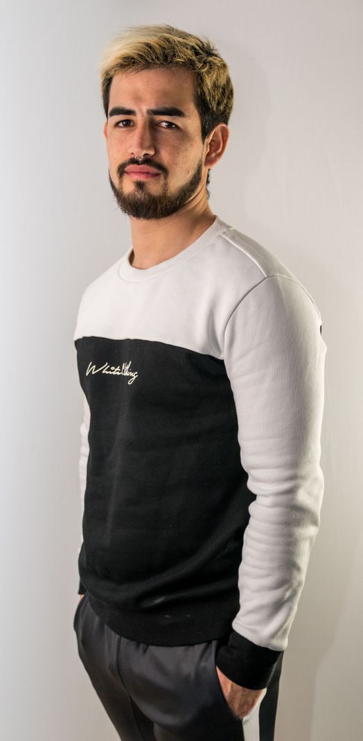 poleron fit blanco y negro White Clothing-2