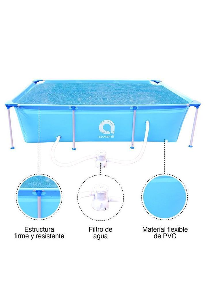 Piscina con Filtro 2612L 66x179x258 cm Celeste-3