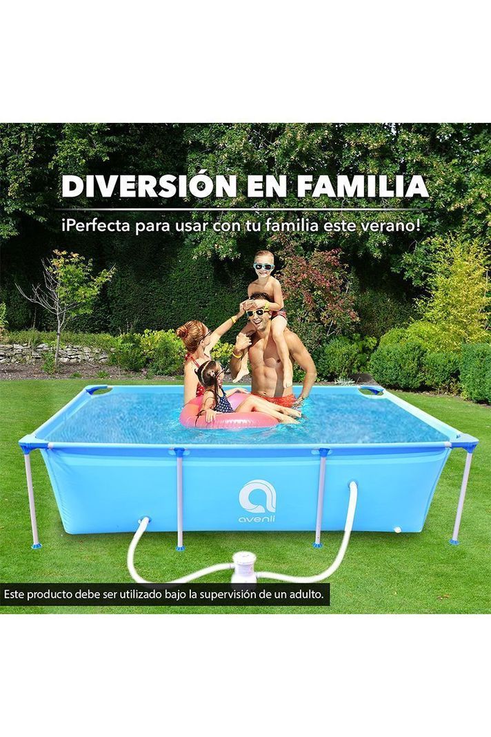 Piscina con Filtro 2612L 66x179x258 cm Celeste-4