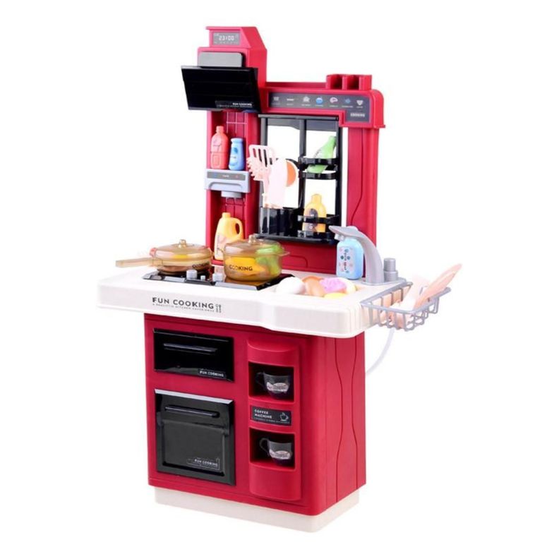 Juguete Cocina 65cm Con Luces Sonidos Y Accesorios Rojo-1