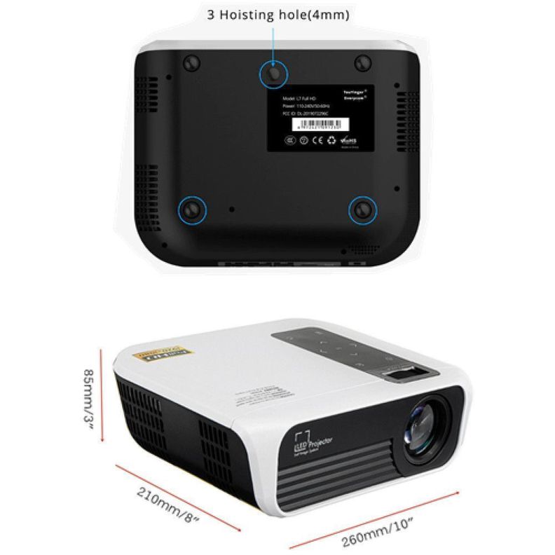 Proyector Led T8 Android WIFI Full HD 1080P 4500 Lux Miracast -1