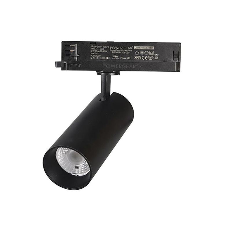 Foco Decorativo Riel 40º Trifásico "Track Light" 30W Negro-0