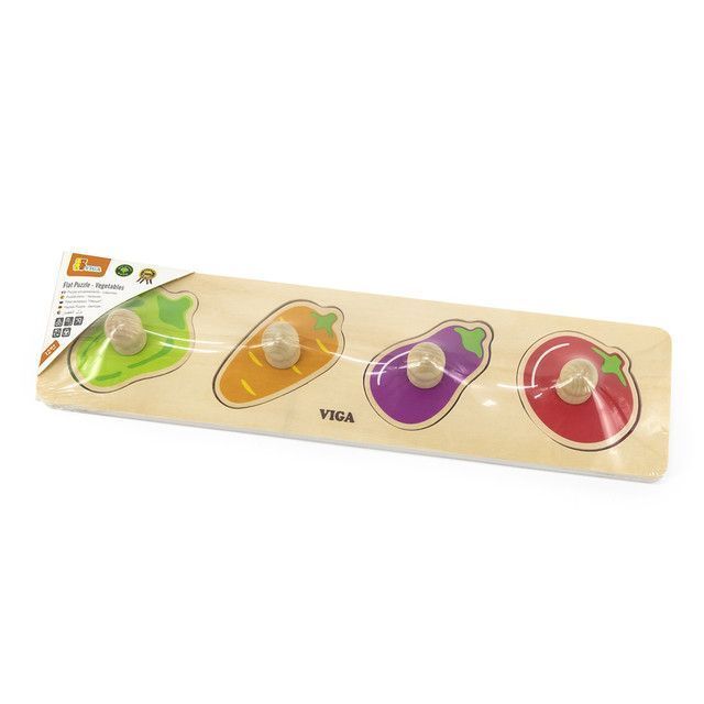Juguete Madera Puzzle Tarugo 4 pz  Verduras-1