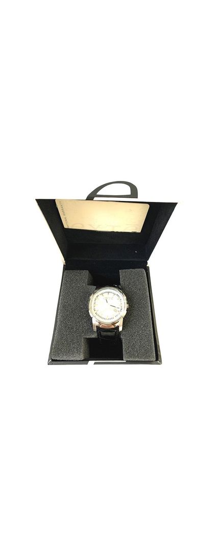 Reloj Análogo Exté Pulsera Cuero, Esfera Blanca-4