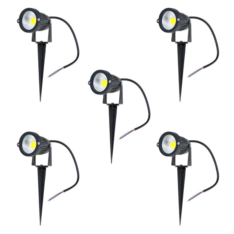 Pack 5 Foco LED Estaca Jardín 7W Cálido-0