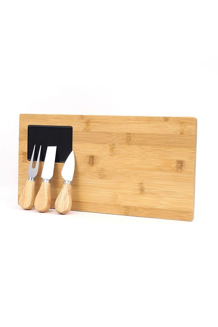 Tabla de Quesos Rectangular M con Utensilios Beige-3