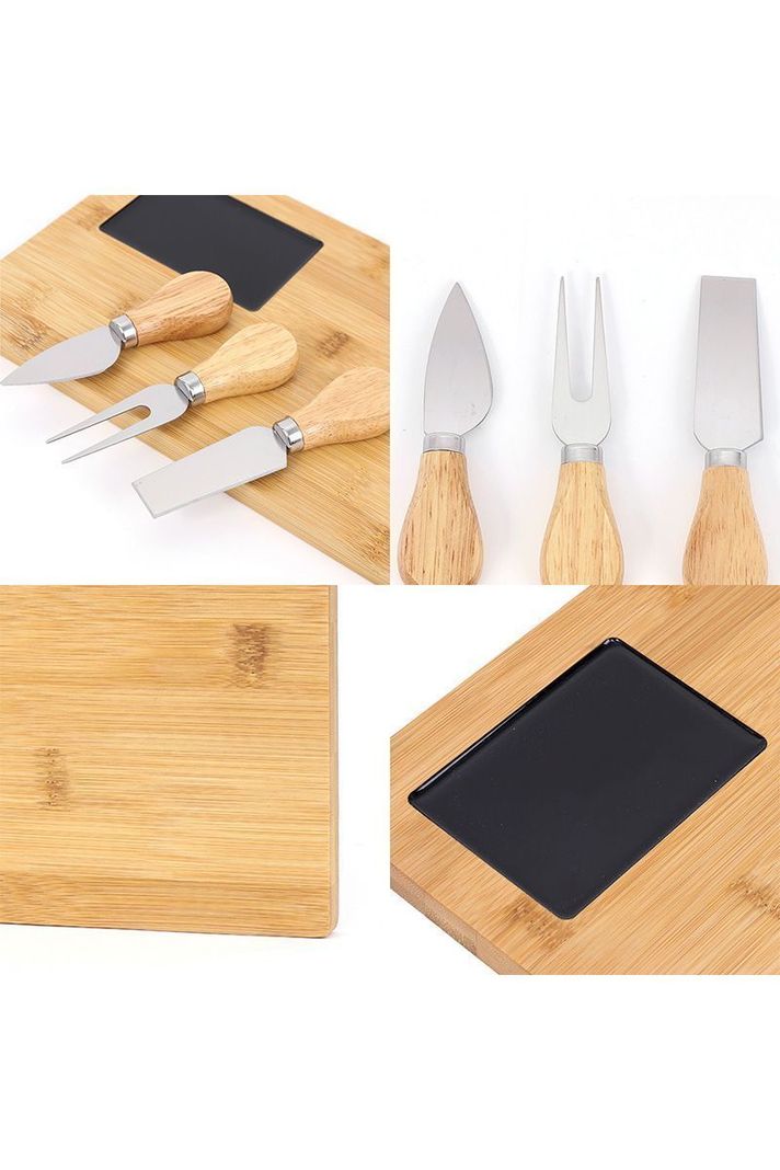 Tabla de Quesos Rectangular M con Utensilios Beige-4
