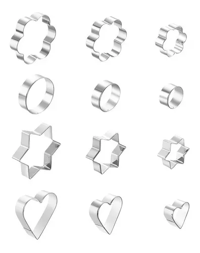 12 Moldes De Galleta Cortador Galletas Moldes Galletas -1