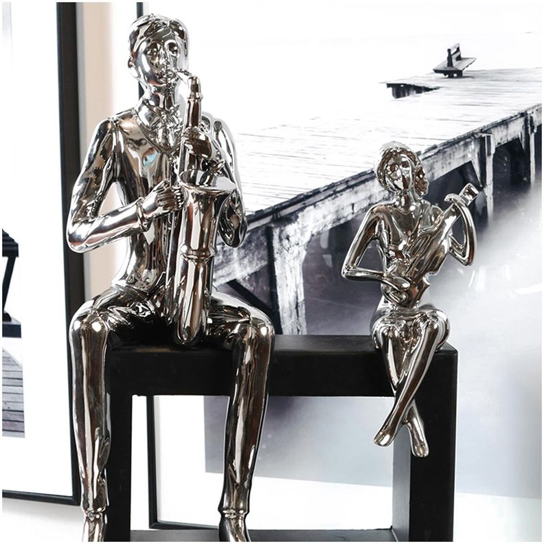 Figura Decorativa Músicos Silver-2