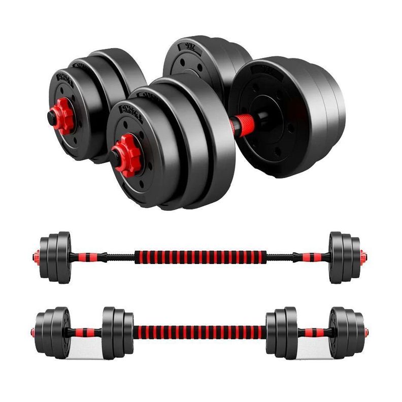 SET PAR MANCUERNAS CEMENTADA PVC + UNION + DISCOS 20 KG-0