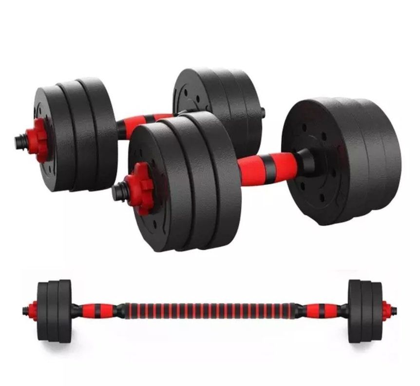 SET PAR MANCUERNAS CEMENTADA PVC + UNION + DISCOS 20 KG-5