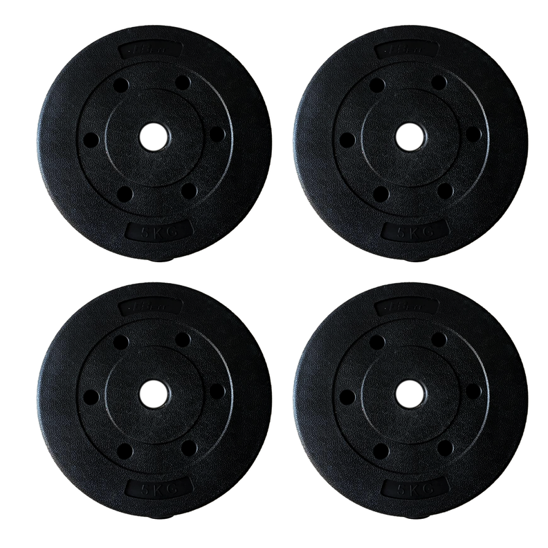 SET PAR MANCUERNAS CEMENTADA PVC + UNION + DISCOS 20 KG-2