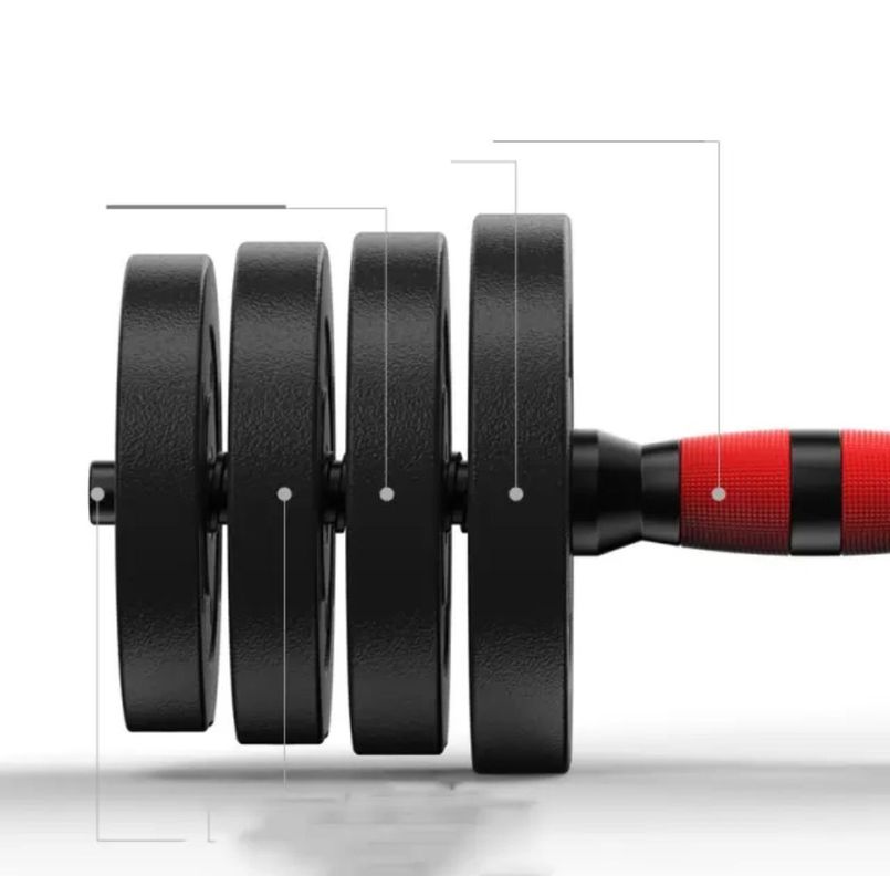 SET PAR MANCUERNAS CEMENTADA PVC + UNION + DISCOS 20 KG-3