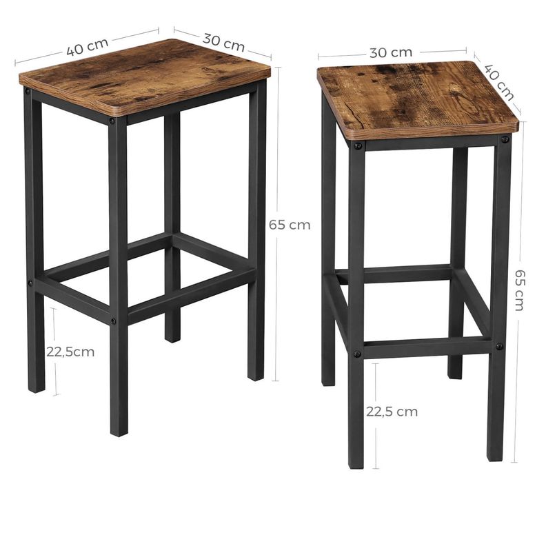 SET Taburete de Bar estilo Industrial-2