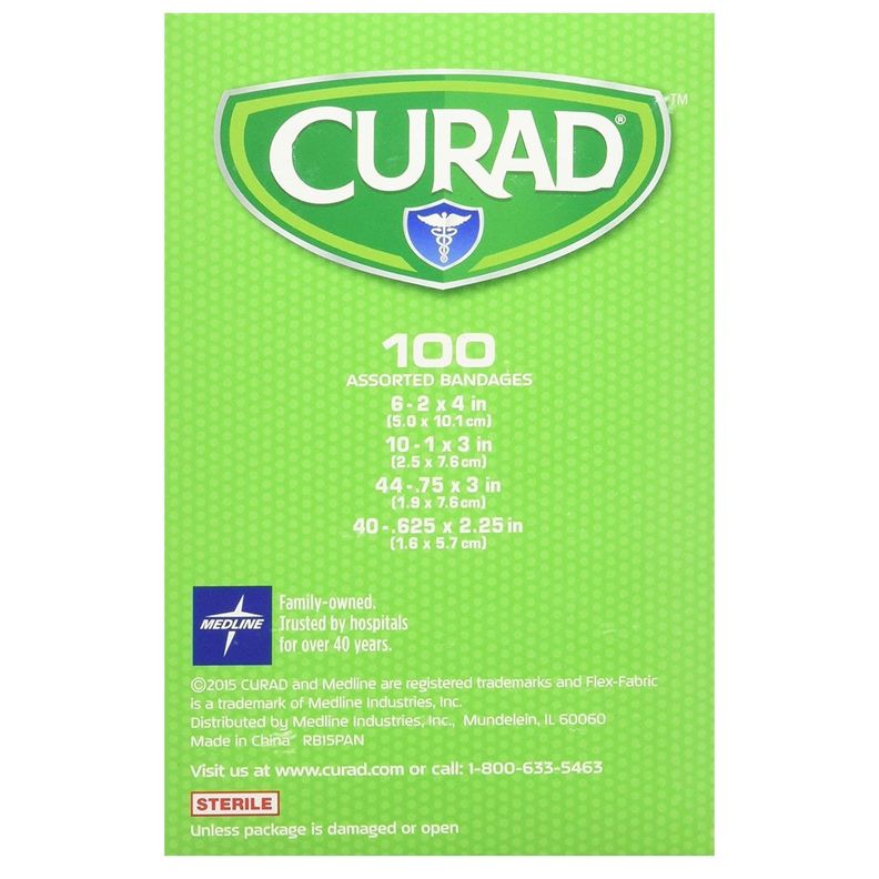 Box 100 Uu Parche Curita Tela Flexible Varios Tamaños Curad-4